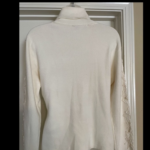 VINTAGE CASHMERE  WHITE SWEATER, Cashmere and wool blend, Meinanda, S.XL - Picture 7 of 9